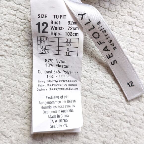 SEAFOLLY 'Summer Vibe' High Neck Halter Bikini Top Size 8 - Picture 8 of 10